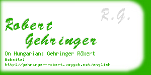 robert gehringer business card